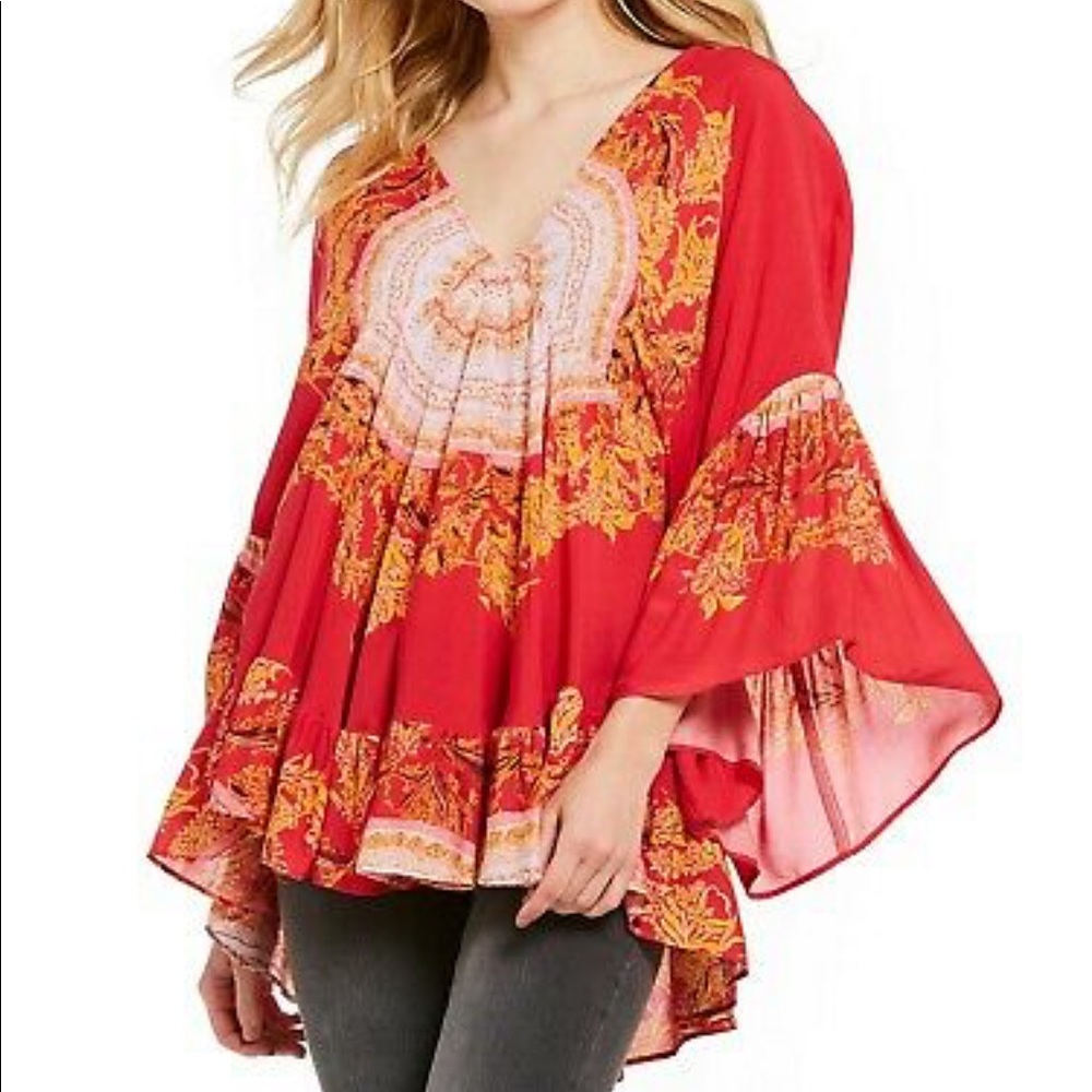 Free People Sunset Dream Ruffle Tunic